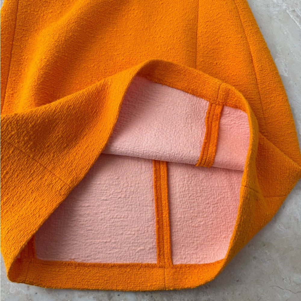 Zara Orange Tweed Sleeveless Mini Shift Dress - Picture 5 of 5